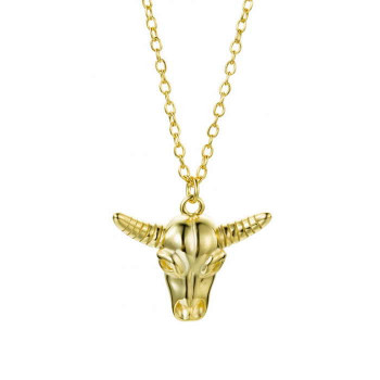 Collar Oro Colgante Cabeza Toro