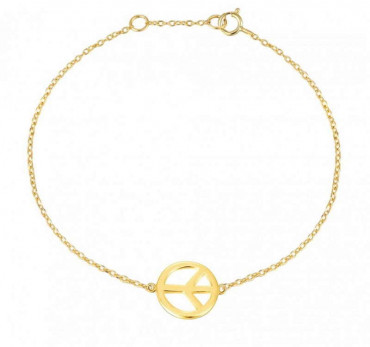 Peace Charm Gold Bracelet