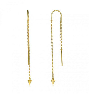 Pendientes cadenita oro colgando