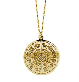 Gold Zodiac Coin Necklace