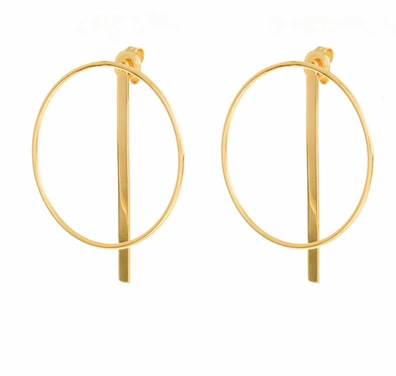 Bar earrings gold selector 44gg
