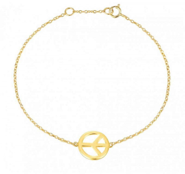 Peace Charm Gold Bracelet