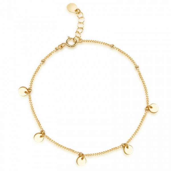 Pulsera Abalorios Cuatro Placas Redondas