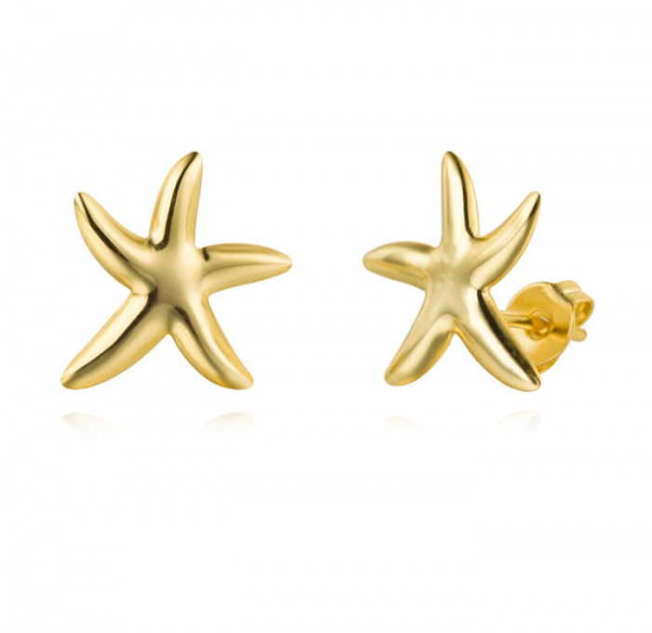 Gold Ear Studs Starfish Design
