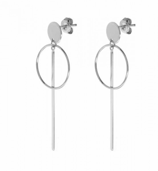 Pendientes Plata Aro y Palo