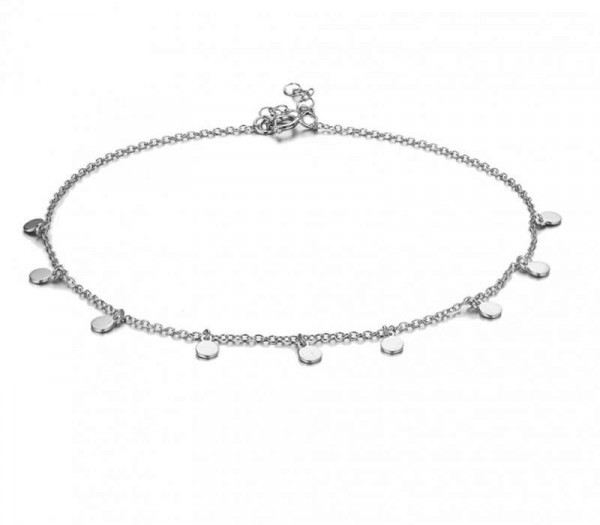 Fusskettchen Silber Plättchen Charms