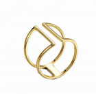 Wide Double Gold Ring